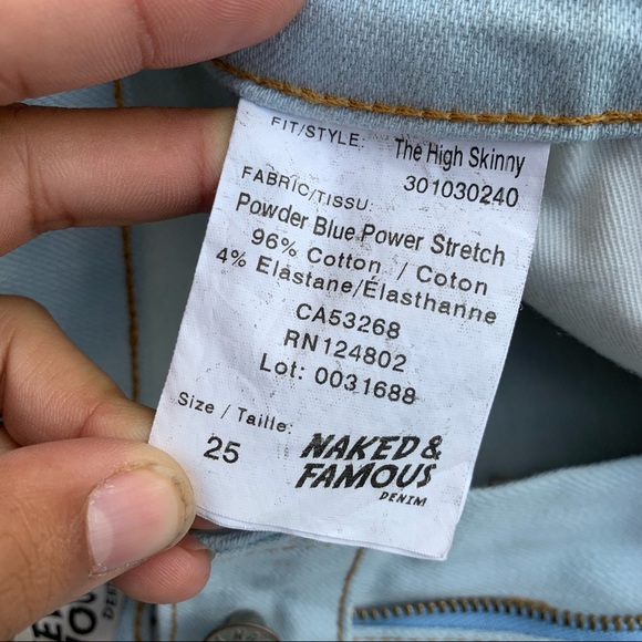 NWT Naked & Famous TheHighSkinny Power Stretch Jeans size 25 - Picture 6 of 8